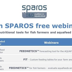 Join Sparos webinar series on nutritional tools