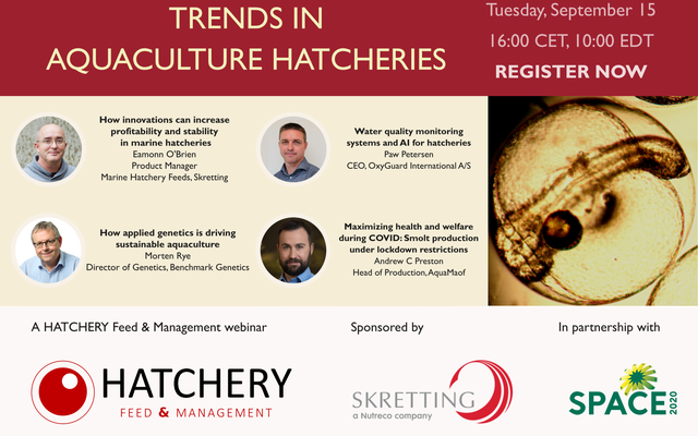 Join our webinar: Trends in Aquaculture Hatcheries - September 15